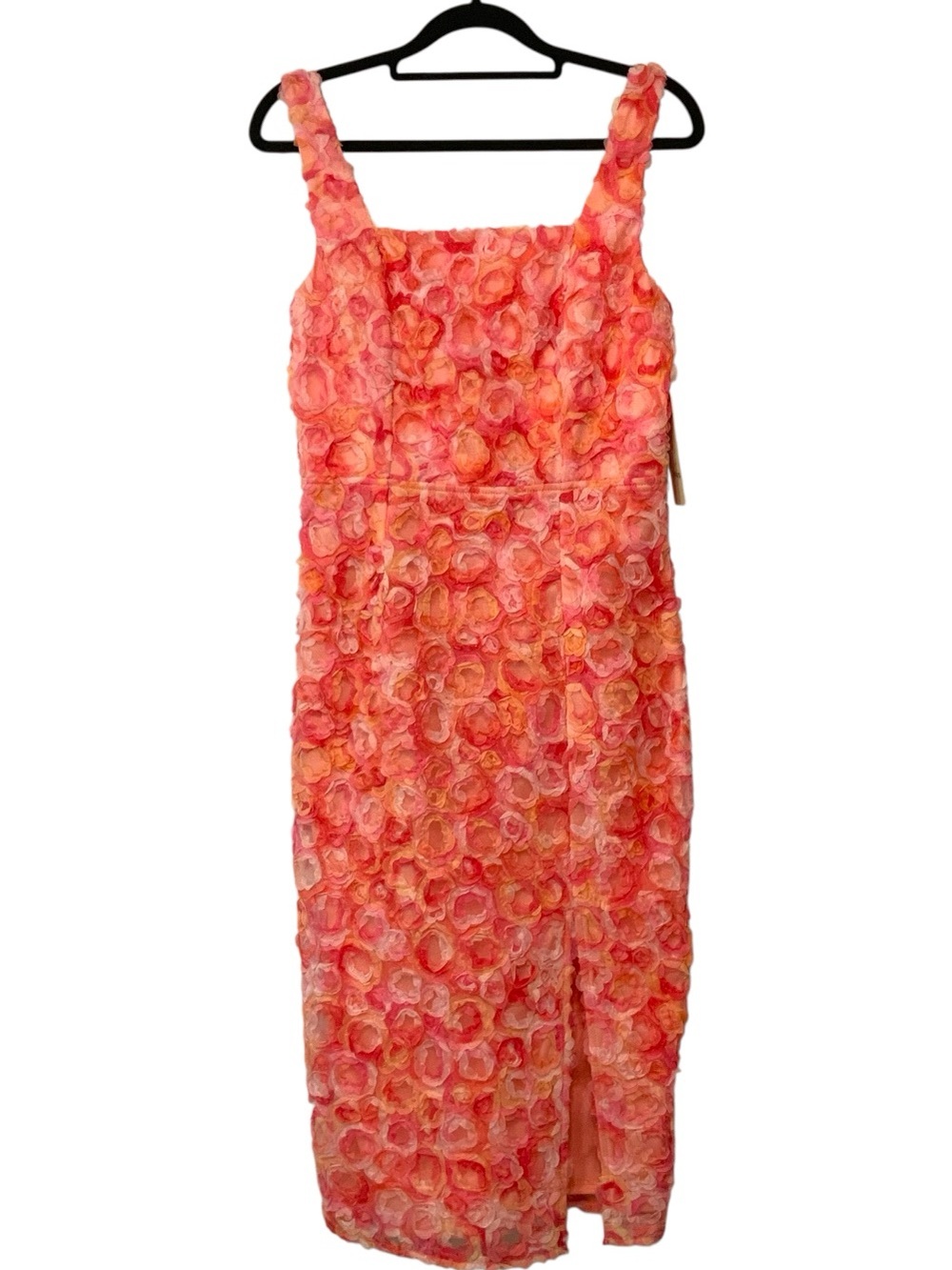 Just Me Coral & Pink Floral Rosette Formal Dress
